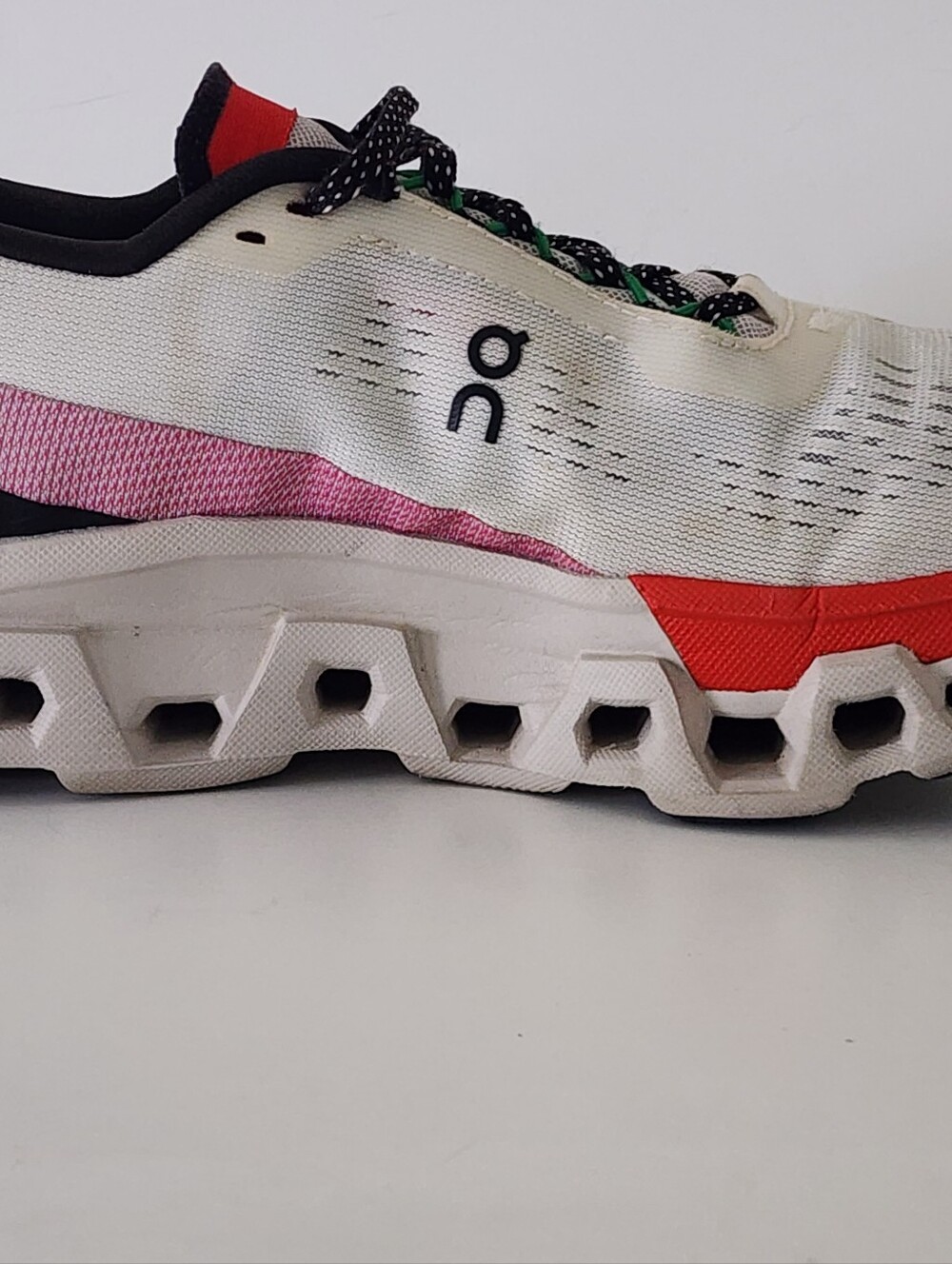 On Cloud Cloudmonster 2 Ivory Silver Red Running Shoes Women's Size 6.5 - Picture 13 of 14